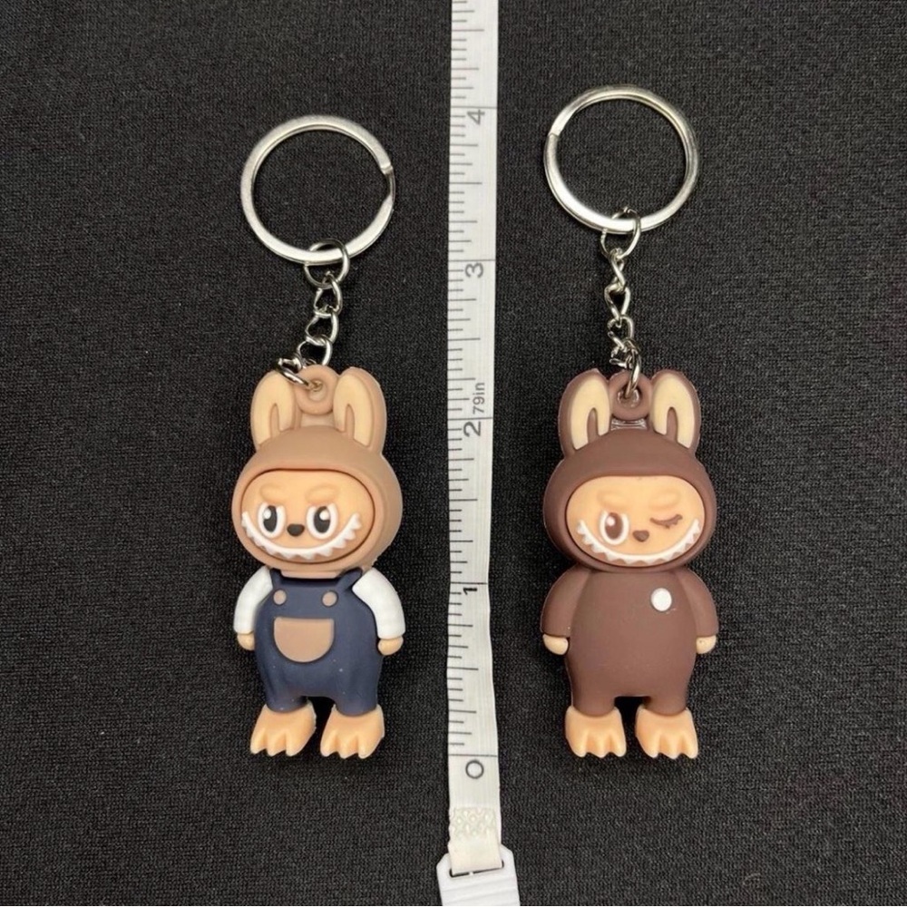Labubu doll keychains mini set of 4 - Picture 3 of 4